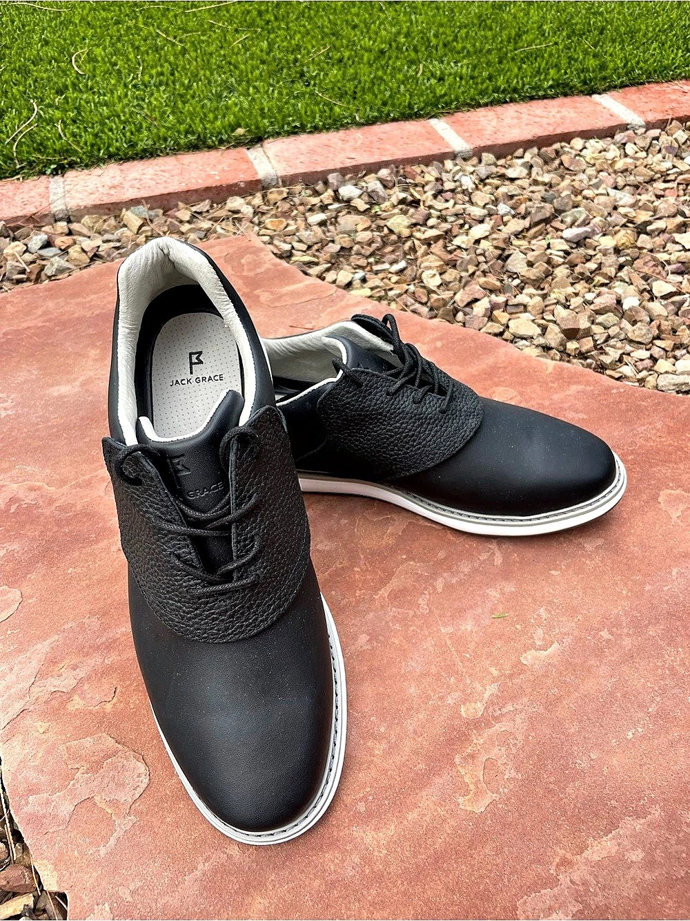 Jack Grace Innovator 1.0 Golf Shoes Women 9 Black White Spikeless Saddle Swap